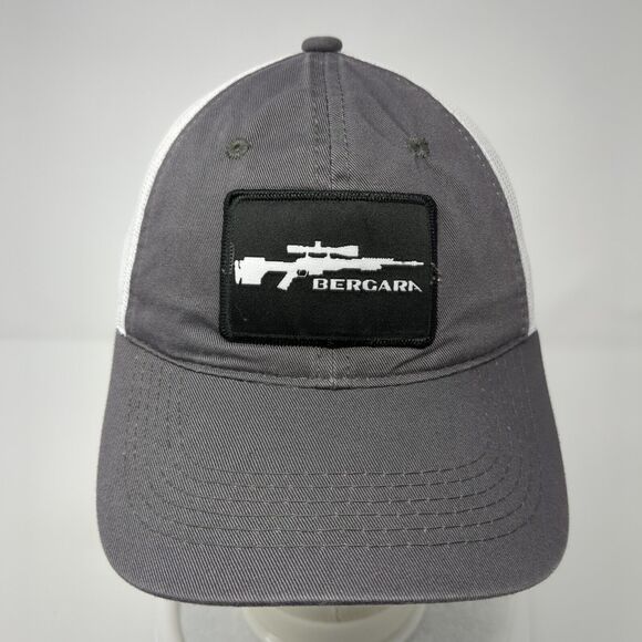 Bergara Strapback Trucker Hat Gray OS Adjustable Mesh Back Platinum Outdoor Cap - Picture 2 of 9